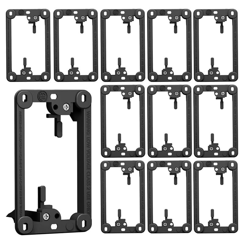 BestMounts Low Voltage Mounting Bracket 1 Gang, 12 Pack for Single Gang Wall Plate, Telephone Wires, Network Cables, HDMI, Coaxial, Speaker Cables - Low Voltage Box Cable Wall Plate Bracket, Mud Ring