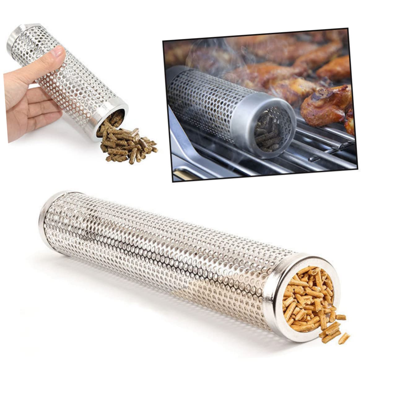 SEWOART 12inch Stainless Steel Bbq Smoker Tube Pellet Grill Smoker Infuser for Extra Smoke Flavor