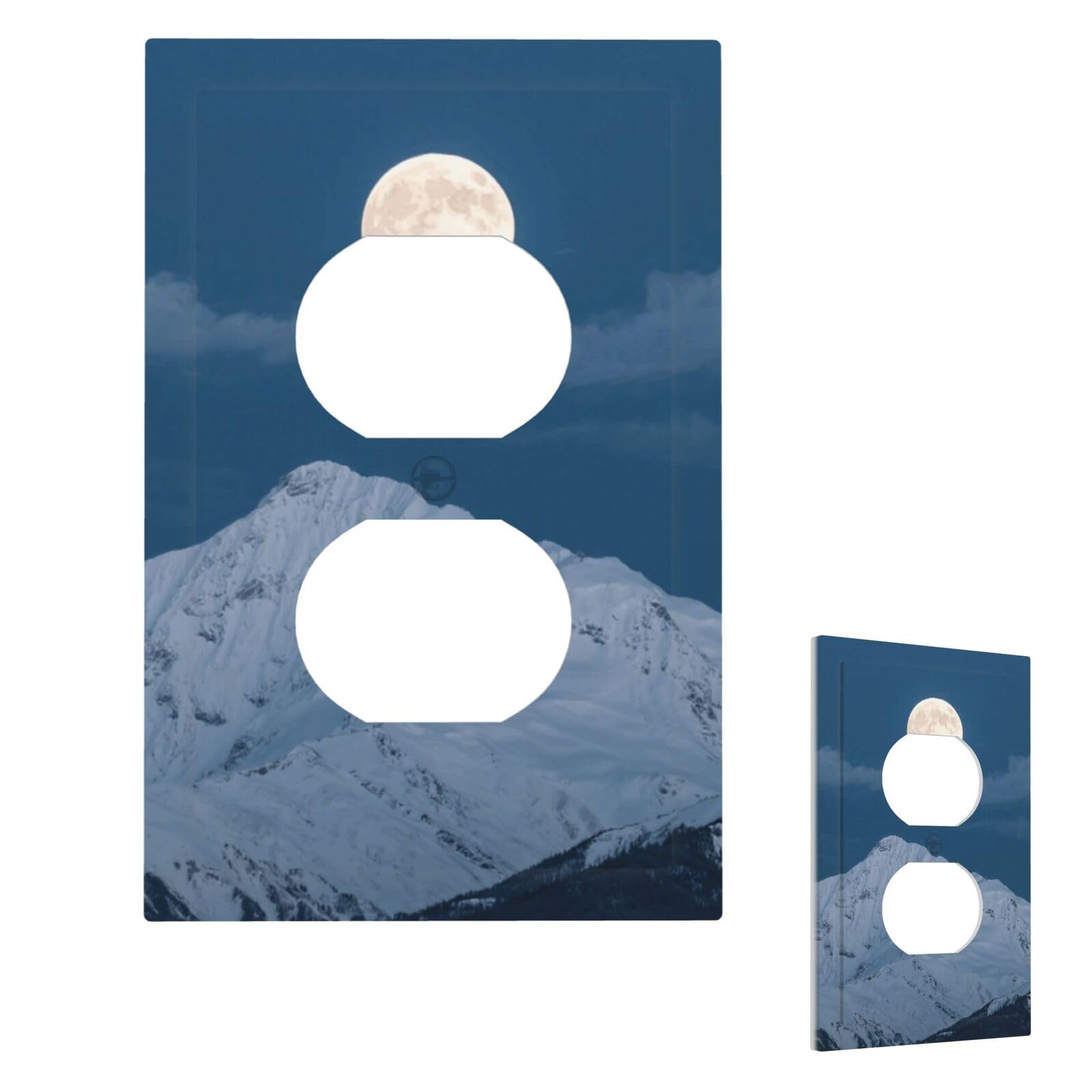 Moon Wall Plate Cover Modern Decorative 1 Gang Light Switch Cover Unbreakable Receptacle Outlet Covers For Living Room Bedroom Home Decor Duplex