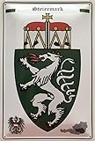 Lacado mate Cartel de chapa de 18 x 12 cm, escudo de Austria, Estiria DekoNo7