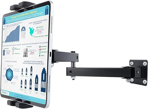 Mippko Soporte de pared para tablet de 7 a 12.9 pulgadas, iPad, Samsung TabNexusLG G Padse-ReaderSwitch, ajuste de múltiples ángulos, plegable,