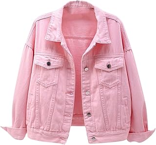 2025 Moda Mujer Casual Colorido Color Sólido Bolsillos Grandes Botón Abrigo Vaquero Abrigo Corto Mujer Pantalones de fantasía Mujer