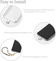 Vista 2 de Correa de teléfono con cuentas de mármol, cordón para teléfono celular, cadena para teléfono, correa de muñeca para mujeres para teléfono 14/13