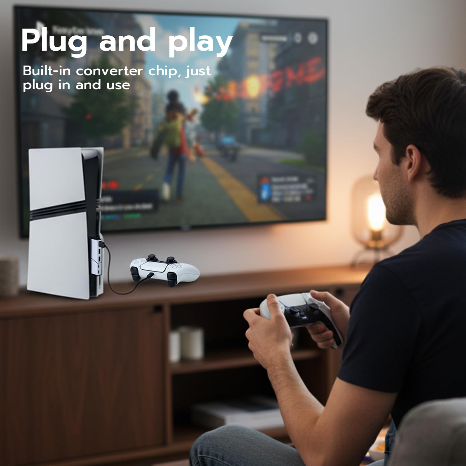 Mcbazel Hub USB Adattatore Hub di Estensione 5 Porte Ad Alta Velocità per PS5 Slim/PS5 Pro, Non per PS5
