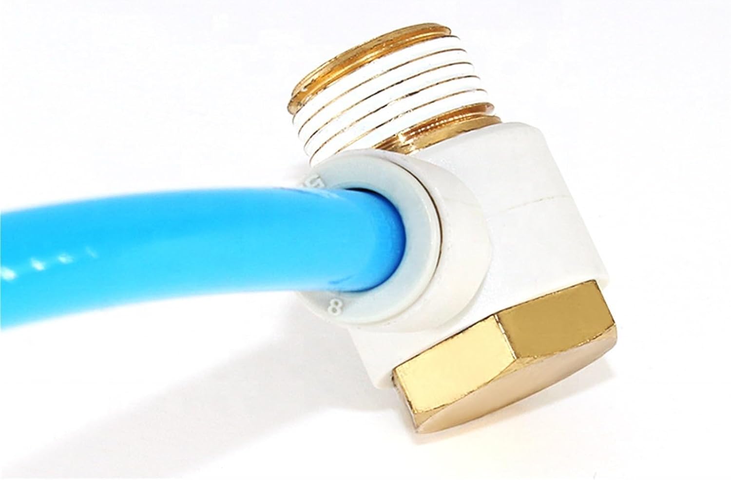 KQ2V Type Hexagon Universal Male Elbow One-touch Right Angle Connector Pneumatic Components Pipe Fitting 10Pcs(KQ2V08-04S)