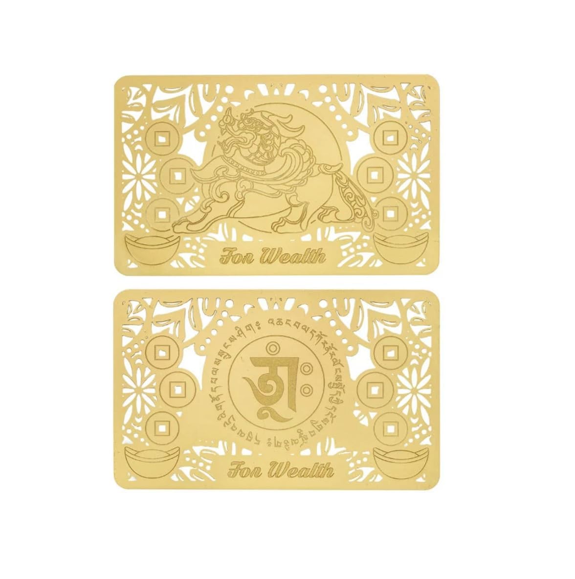 DMtse Feng Shui Pi Yao/Pixiu Gold Card Wealth Porsperity Success Balance Peace Amulet Good Luck Gold Card Success Peace