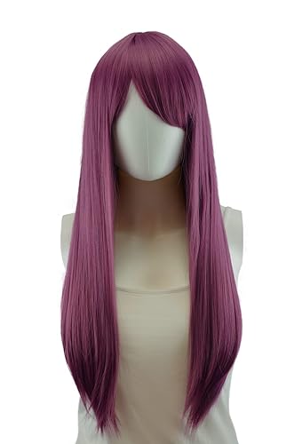 EpicCosplay Nyx - Peluca larga y recta (morado ciruela oscuro)