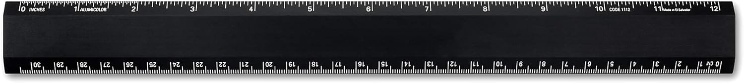 Alumicolor Aluminum Desk Ruler, 12IN, Black : Tools & Home Improvement