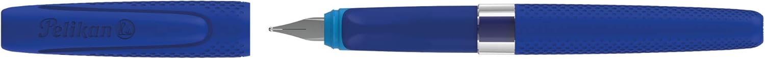 Pelikan ILO 817837 Fountain Pen for Right-Handed and Left-Handed Users, Blue, Cartridge Fountain Pen with Extra Light Weight, Nib M