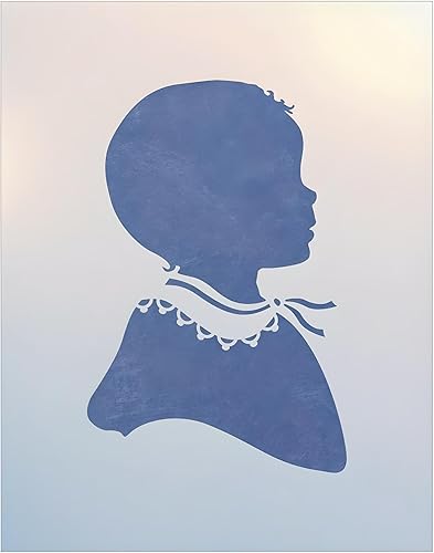 Silhouette Baby Stencil - 3.5" x 5.0" Shadow Art Head Silhouette Profile Cameo Template Reusable Laser Cut Mylar Template for Painting Home Decor