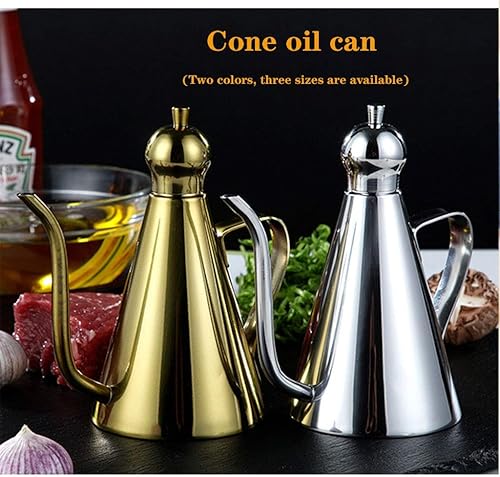 Miniatura 3 de ZWB - Botella dispensadora de aceite de oliva para cocina, recipiente de aceite de acero inoxidable, olla de aceite a prueba de fugas, recipiente de