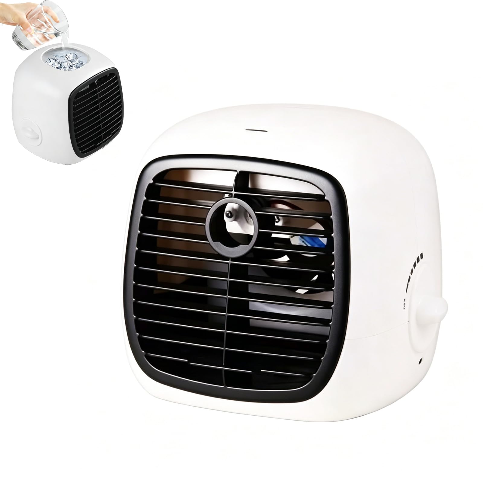 Enfriador de aire evaporativo 4 en 1 con ventilador portátil y tanque de 280ml para mesa