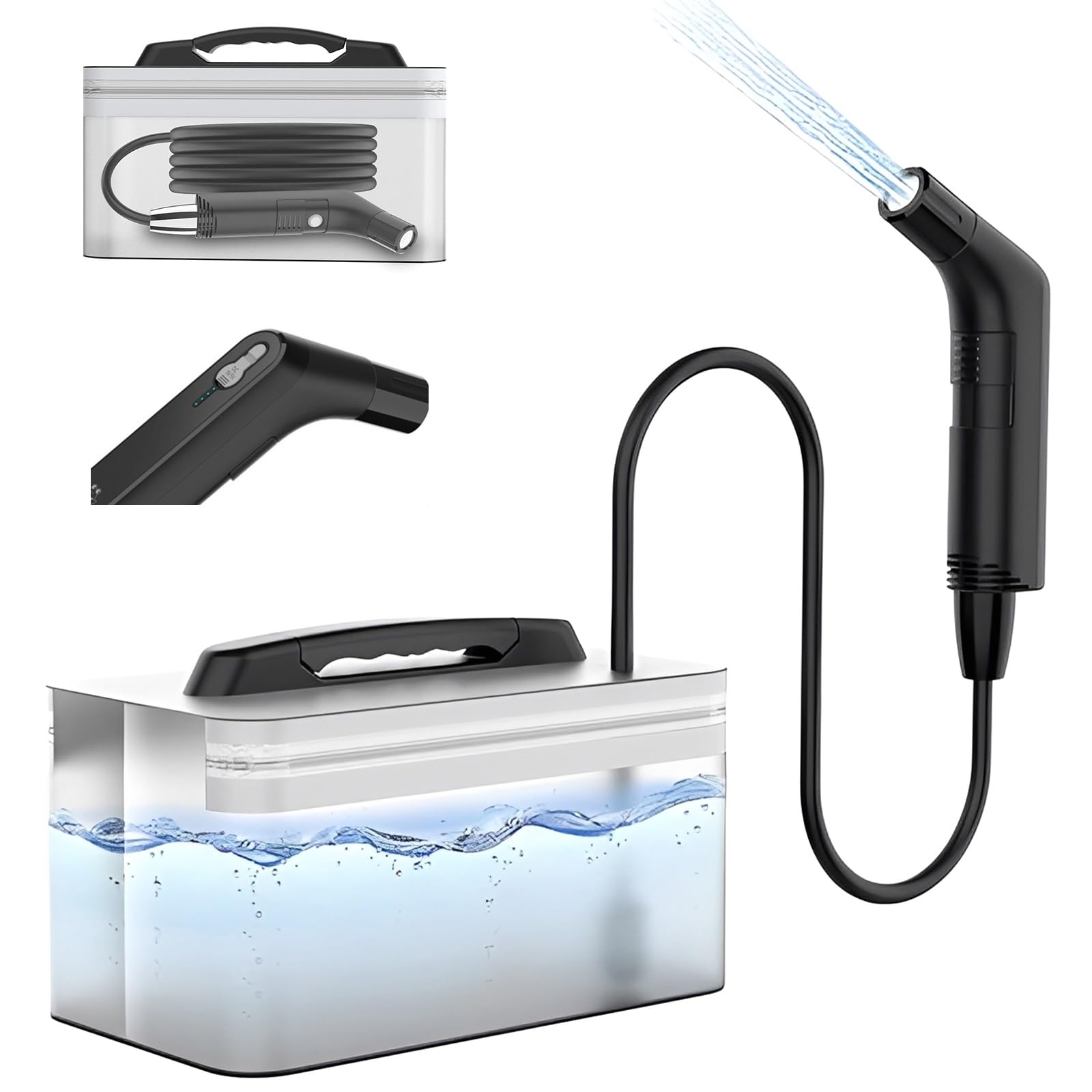 Portable Bidet,Travel Bidet,Electric Rechargeable Handheld Bidet Sprayer for Toilet,Bathroom and Outdoor Hiking, Muslim Shower Spray Clean with 2.3 Liters Water Storage,for Personal Hygiene