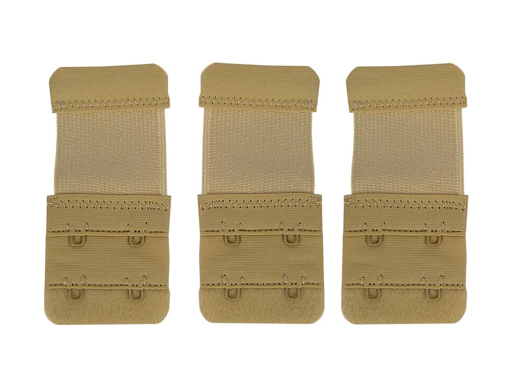 Hyfive Bra Extensions 2 Hook Nude Elastic Extender Strap 3 Pack