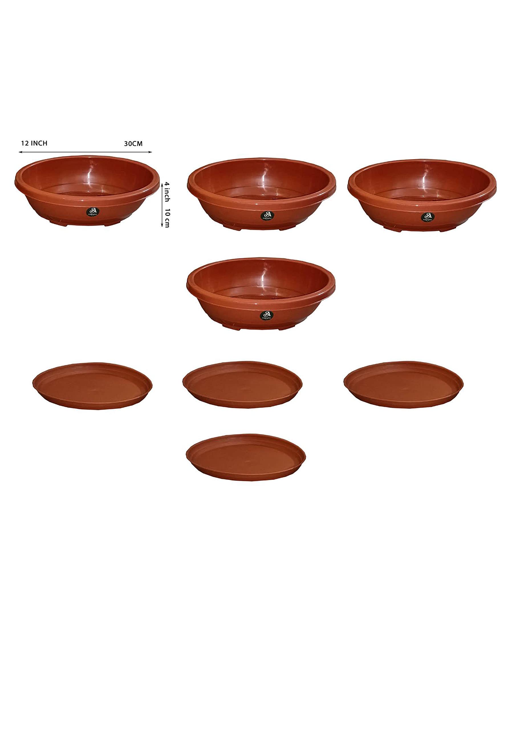 saiagro 12inch Bonsai Planter Oval-Shaped Bonsai Flower Pot with Tray Virgin Planter Pots with Drain Holes - Oval Shaped Grow Pots for Plants - Terracotta (Pack of 4) (B0BH9GWW3D) Amazon Price History, Amazon Price Tracker