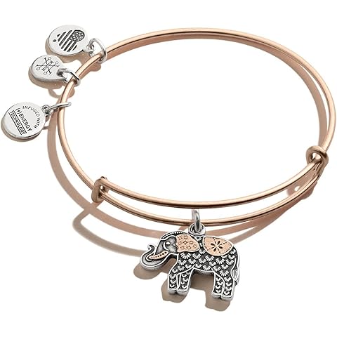 Alex and Ani Elephant Charm Bangle, Two-Tone