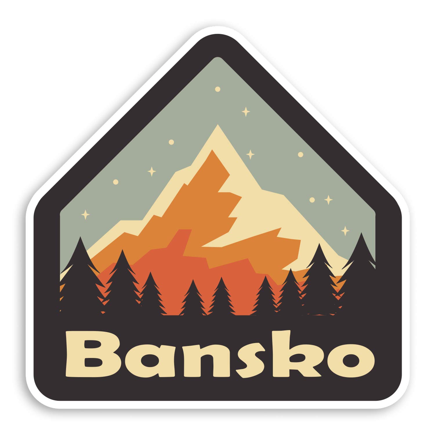 Destination Vinyl Ltd Multi 2 X 10Cm Bansko Bulgaria Vinyl Stickers - Ski Mountain Luggage Sticker #31594 (10Cm Wide)