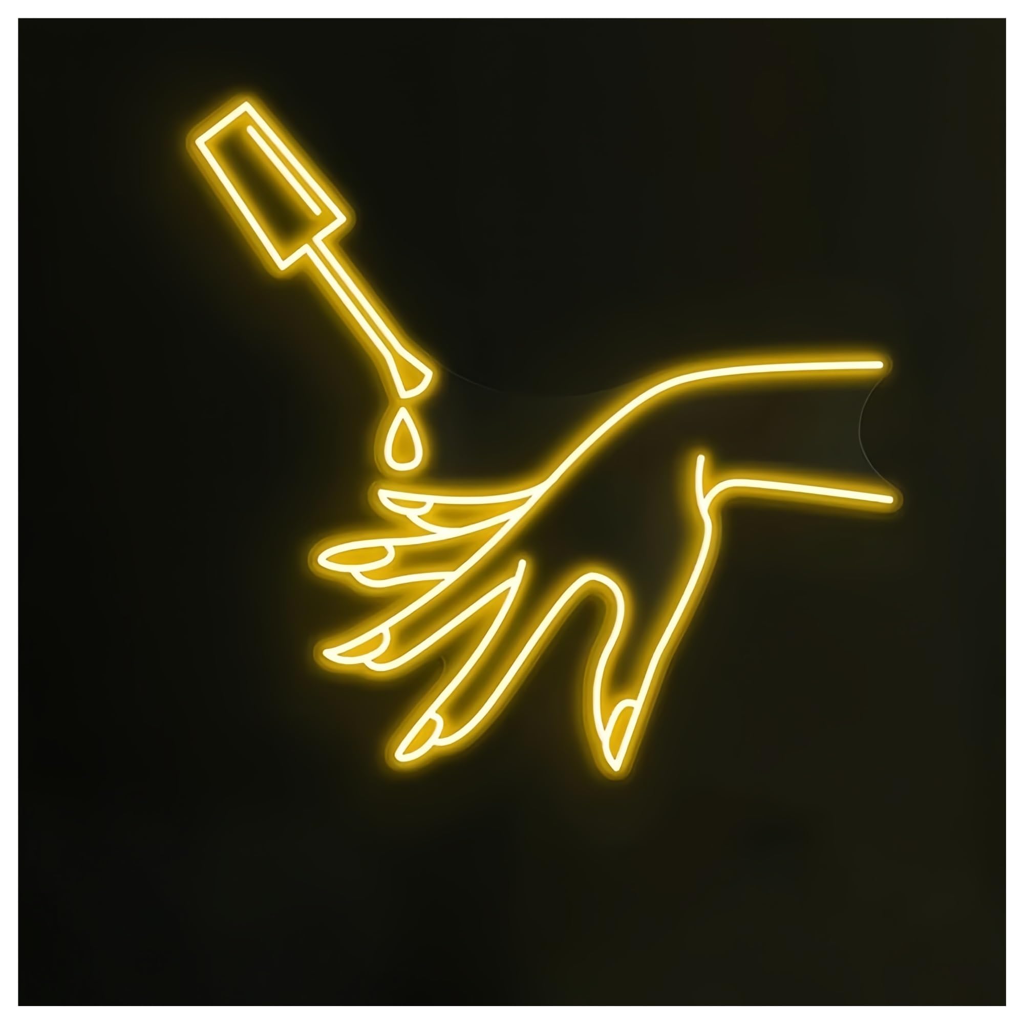 SHOUXI Sign Lamp Hand Painting Nails Neon Sign for Beauty Salon Room Wall Art Decor Nail Polish Light Nail Artist Home Decoration Light Signs(F,70CM)