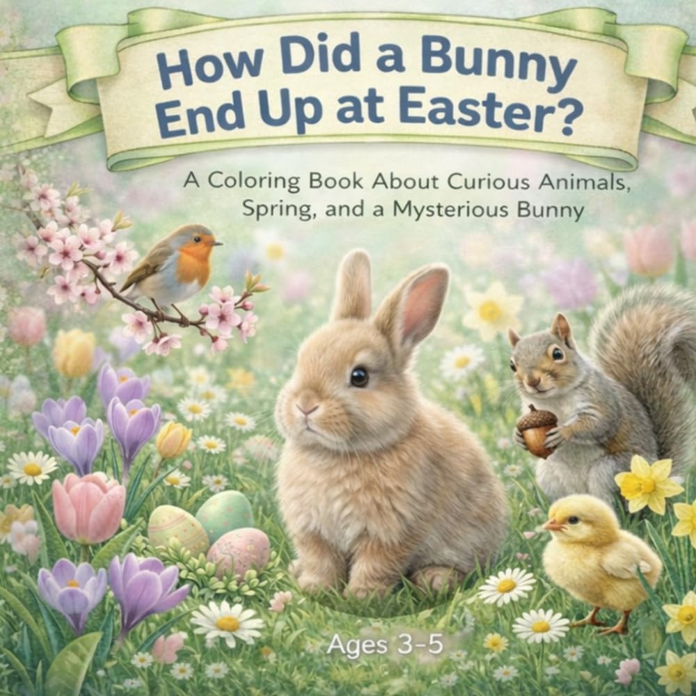 How Did a Bunny End Up at Easter?: A Coloring Book About Curious Animals, Spring, and a Mysterious Bunny
