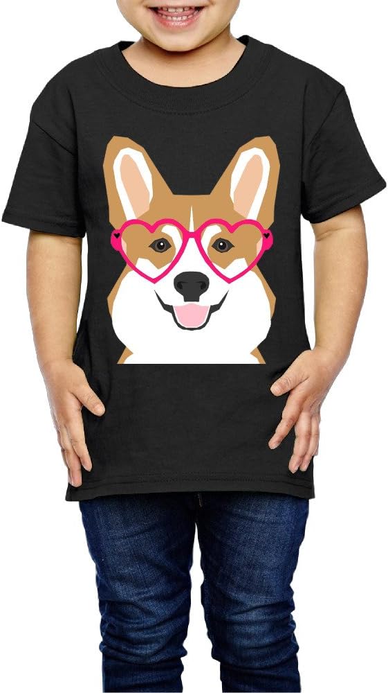 Kids Boy's & Girl's Welsh Corgi Funny Shirts Size 5-6 Toddler Black