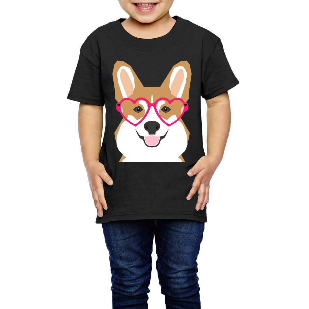 Kids Boy's & Girl's Welsh Corgi Funny Shirts Size 5-6 Toddler Black