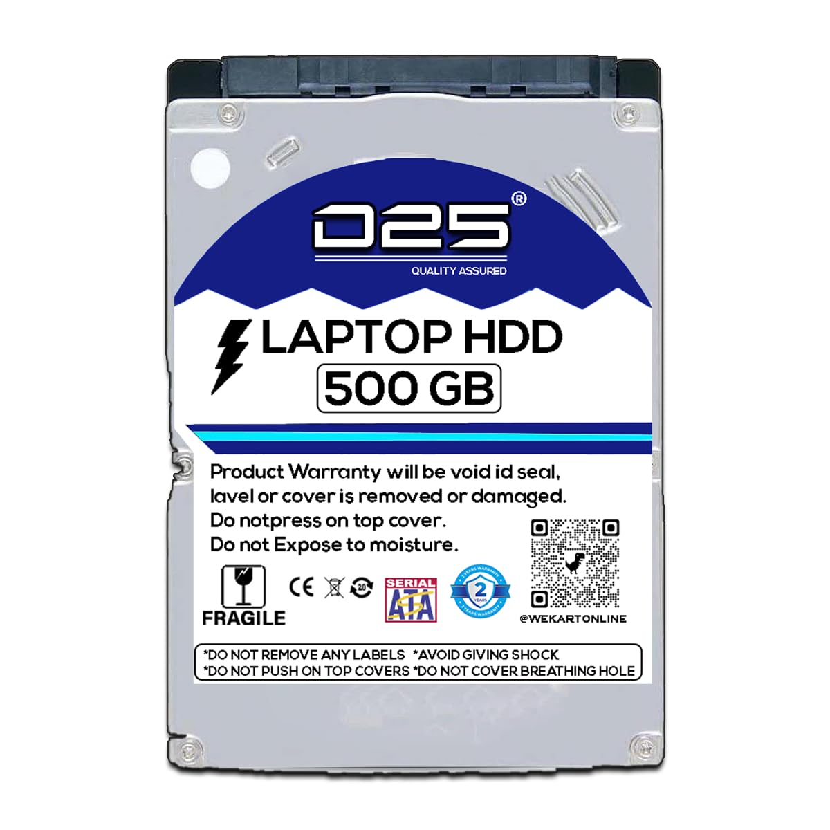 D25 500GB Laptop Hard Drive 2.5inch, HDD SATA 6 Gb/s, ‎5400 RPM, High Speed Data Transferability with 2 Years Warranty