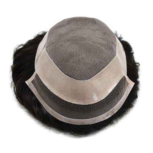 Miniatura 4 de RESHE Mens Toupee Hair System For Men Hair Pieces Fine Mono Toupee For Men Hair Replacement System Poly Natural Hairline Protesis Capilar Para