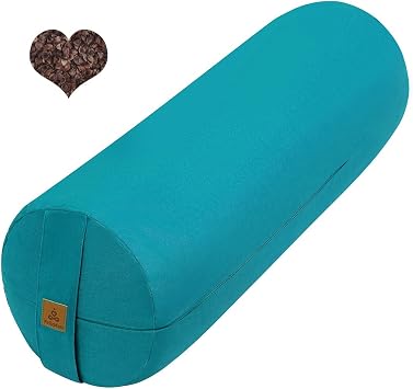 Organic Buckwheat Bolster24X9 in Yoga Bolster Supportive Yoga Cushion for Restorative Yoga Accessories Meditation Pillow Reading Pillow Floor Pillow Large Round Cylinder