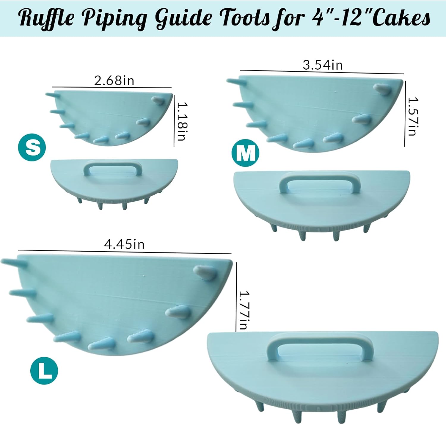 3 PCS Cake Arch Guide Tool,Ruffle Piping Guide,for Evenly Spaced Piping for 4"-12" Cakes,Cake Swag Marker Tool,Cake Decorating Supplies & Tools (Arch) image 2
