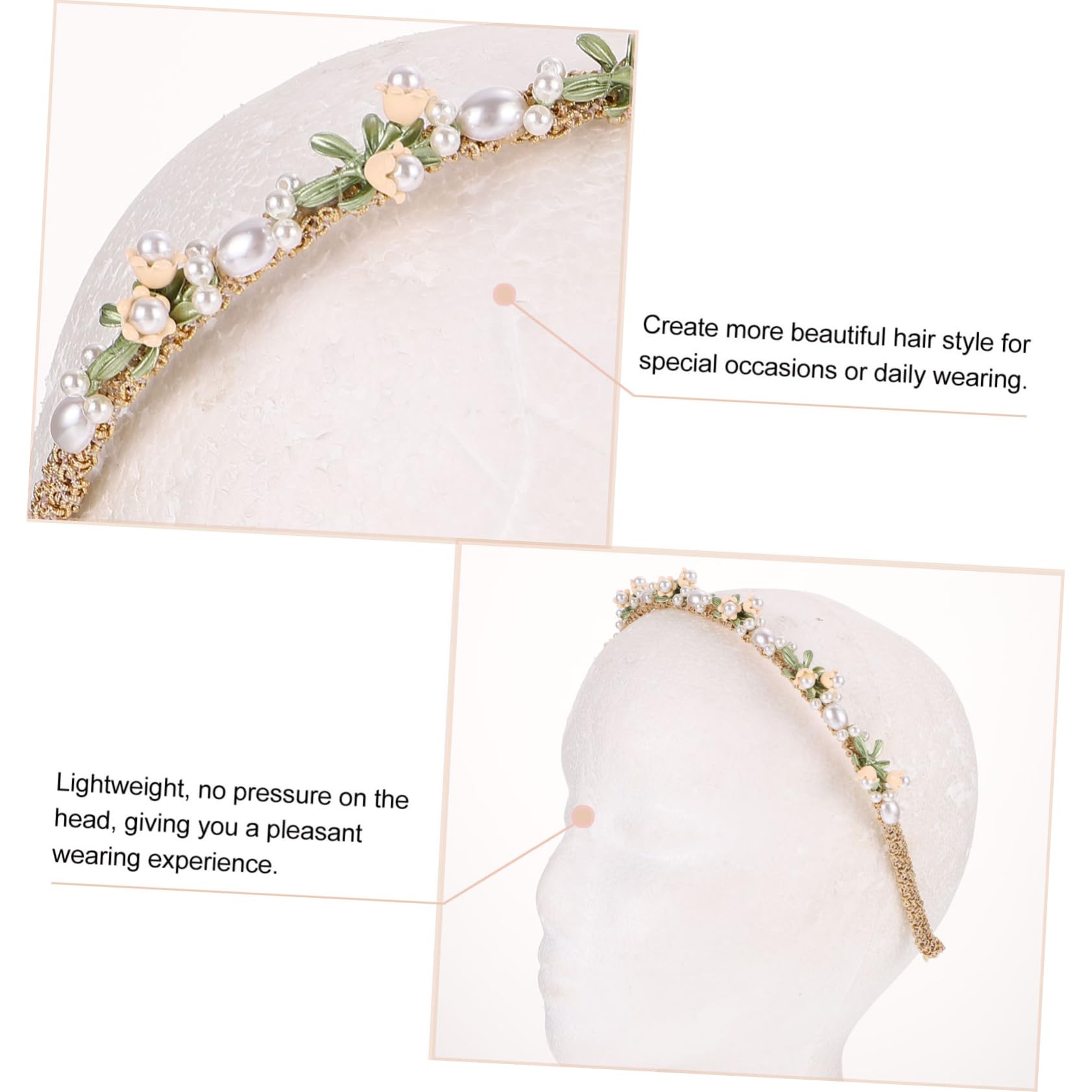 minkissy 5pezzi Cerchietto Floreale Elegante Fiori Di Mughetto Per Sposa e Occasioni Speciali Accessorio Leggero e Confortevole Per Donne e Ragazze