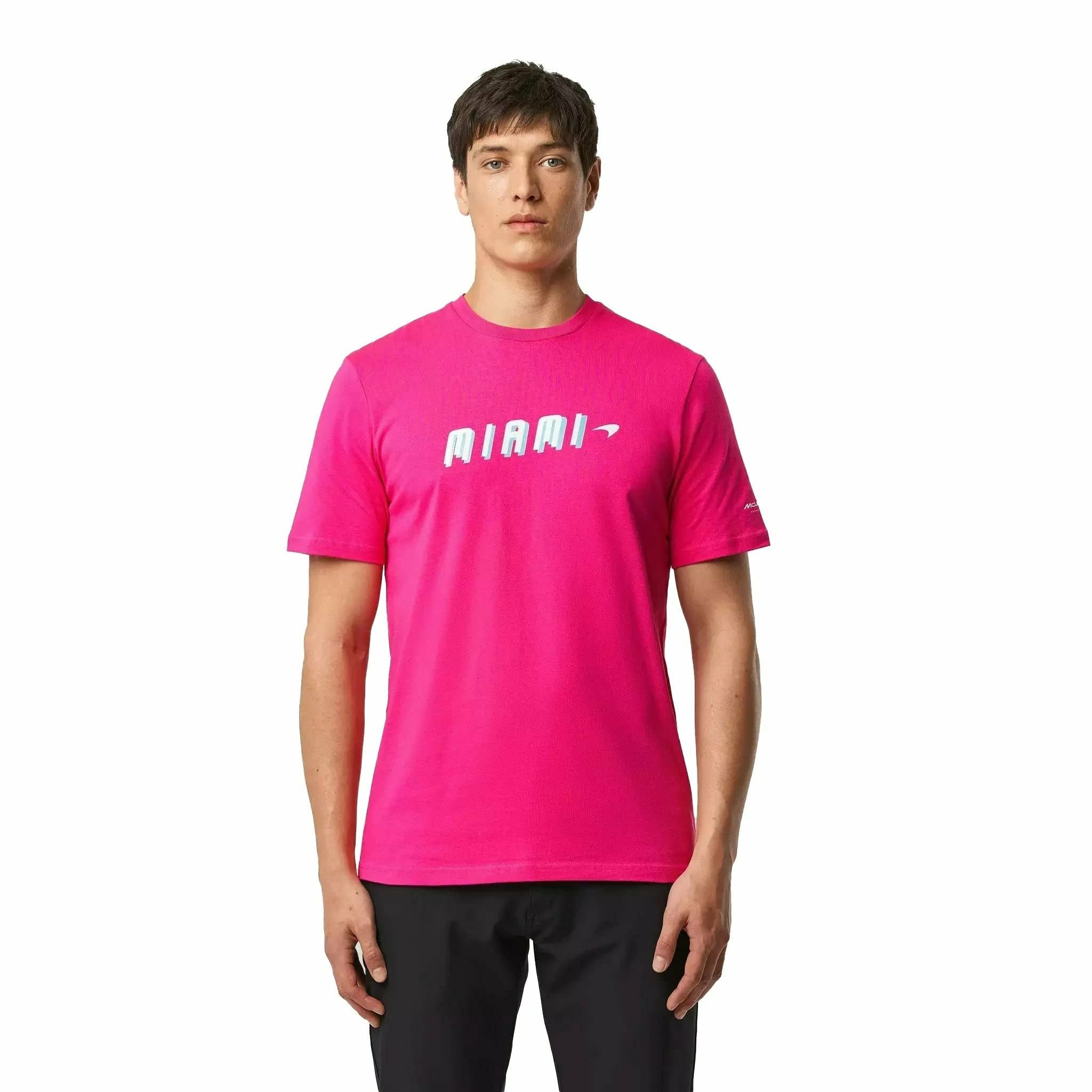 McLarenFormula One Team - 2022 Official Special Edition Miami GP Neon Graphic T-Shirt - Beetroot Purple (XL)