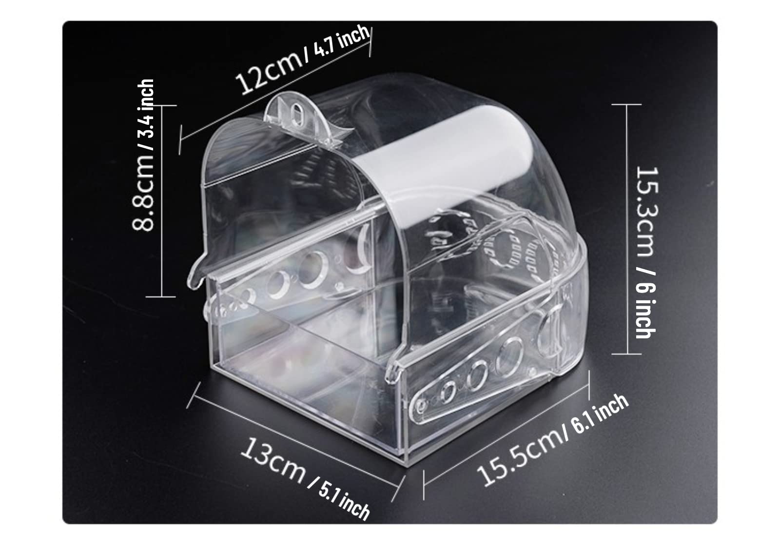 Bird Bath Cage, Cleaning Pet Supplies Cockatiel Bird Clear Bathtub with Hanging Hooks and Bottom Drawer for Little Bird Parrots Spacious Parakeets Portable Shower for Most Birdcage 1