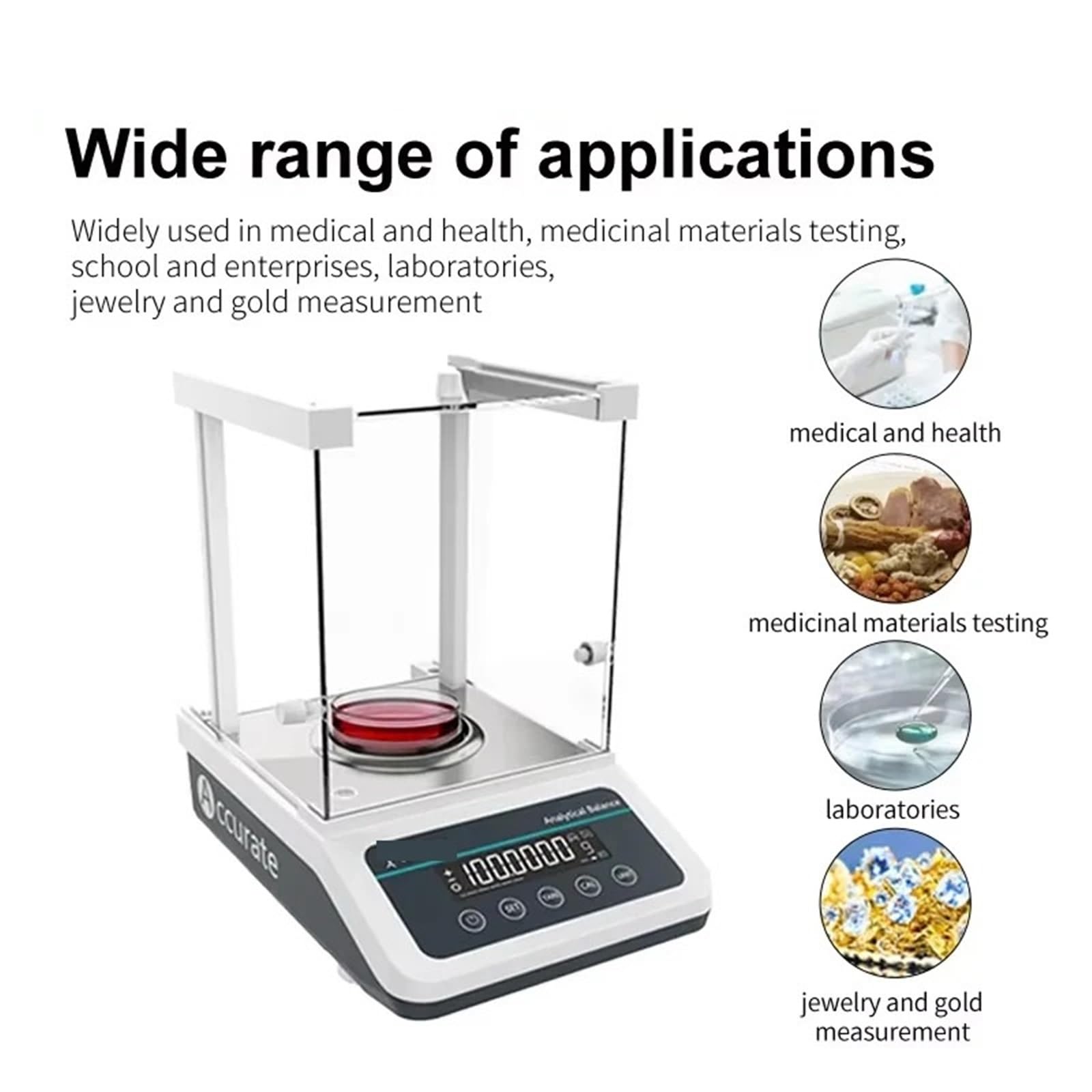 Básculas de laboratorio Balanza analítica, balanza digital electrónica precisión Báscula 120 g 220 Rango 0,0001 Resolución Grado comercial