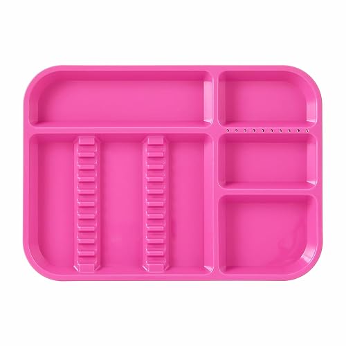 JMU Bandejas de instrumentos dentales de plástico autoclavable en autoclave tamaño B 13.25 x 9.75 pulgadas, bandeja de configuración separada, color