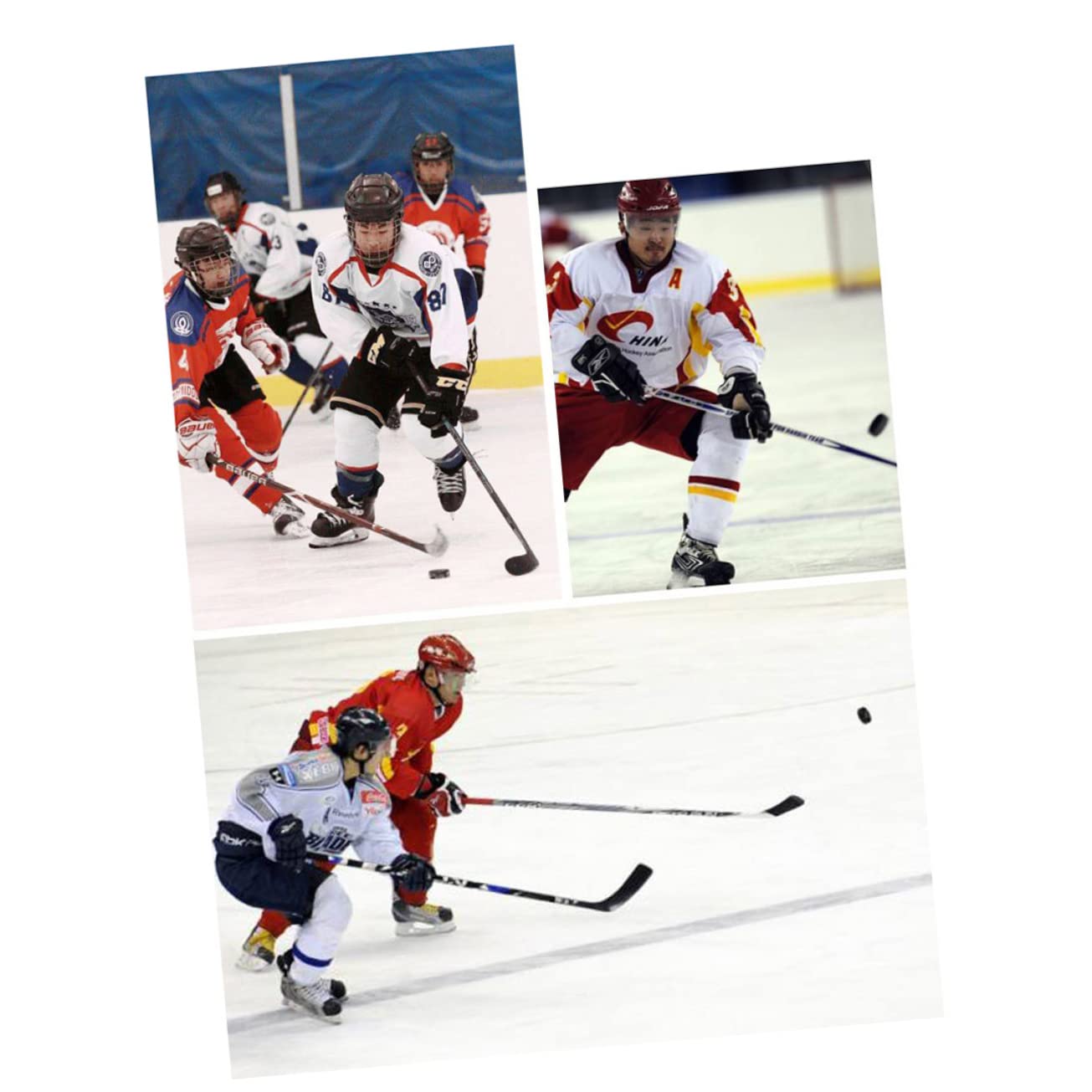 Rondelles de Hockey Glace Professionnelles Noires, Lot de 4 en Caoutchouc