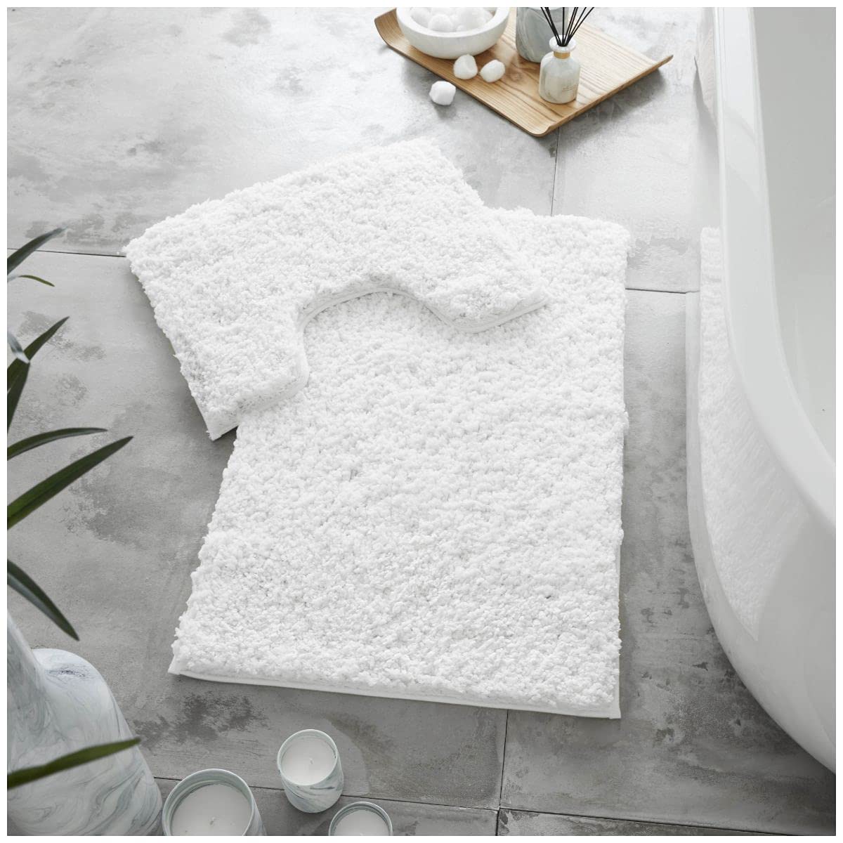 GAVENO CAVAILIA Bath Mat Set - 2 Piece - White - Cotton