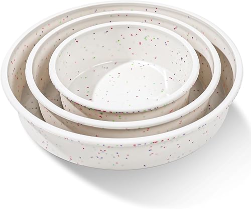 Vista 14 de Vinino Juego de 2 Bandejas Redondas de Silicona para Pastel de 6 Pulgadas con Marco Reforzado de Metal, Bandejas Antiadherentes de Resorte de Crema