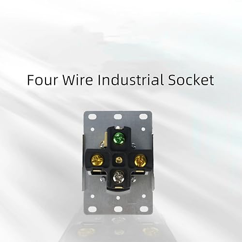 Toma de corriente de grado industrial de 50 amperios y 125250 V, NEMA 14-50R para RV, 3 polos, 4 cables, montaje empotrado, hoja recta, conexión a