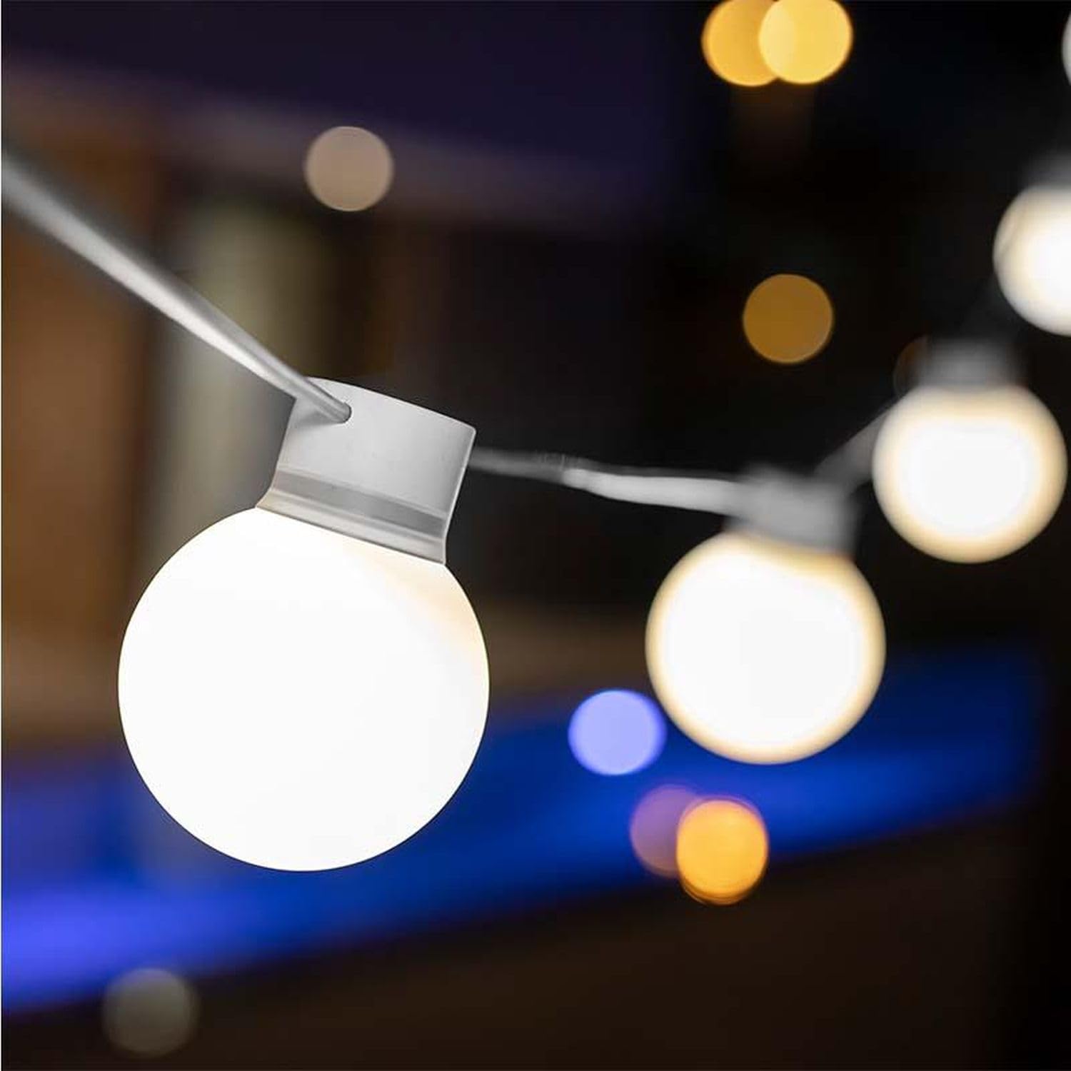 LED Lichterkette Solar IP44 3000 K warmweiß 500 lm Weiß 5m lang + 3m Kabel Außenlichterkette Lichterkette außen Terrasse Garten