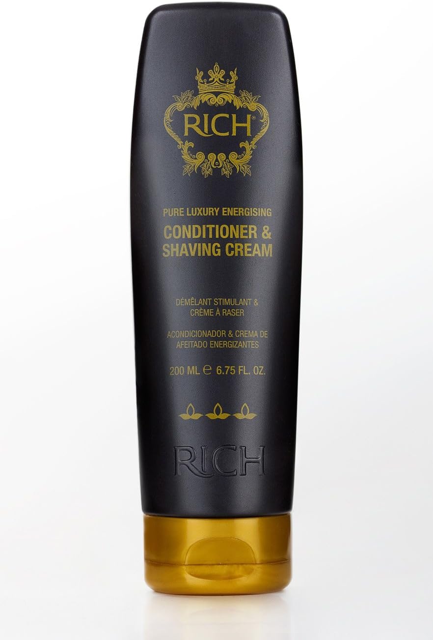RICH Hair Care Pure Luxury Energizing Conditioner and Shaving Cream, 6.75 oz.
