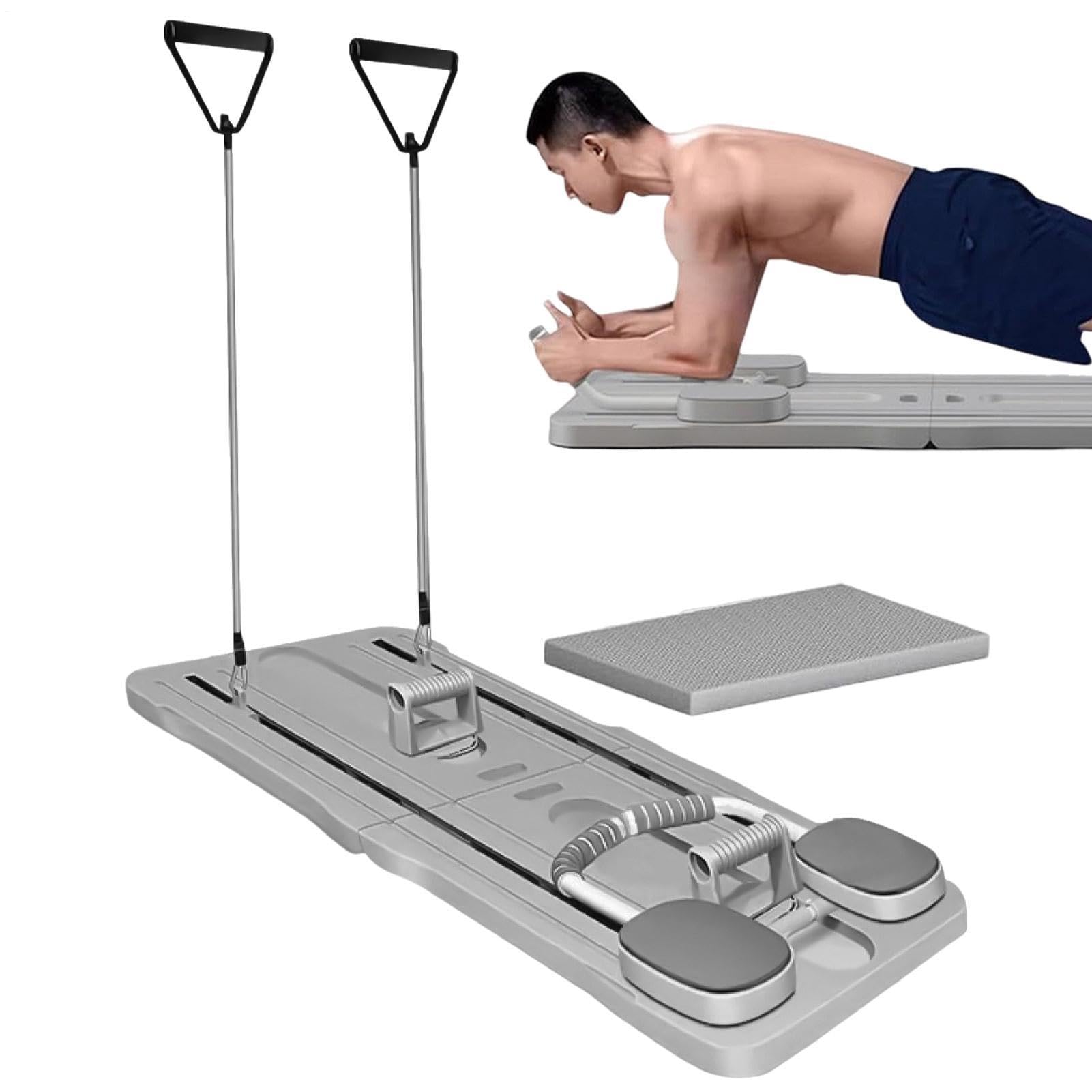 Deska Do Ćwiczeń Mięśni Brzucha Składana Deska Pilates | Powiększone Wzmocnione Podpórki Na Łokcie Stabilny Sprzęt Treningowy Do Mięśni Core Domowej Siłowni Na