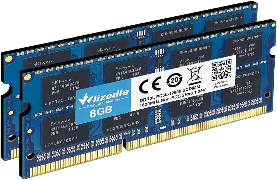 DDR3/DDR3L 16GB Kit (2x8GB) Laptop RAM 1600MHz CL11 SODIMM Wlizedle PC Memory RAM PC3-12800 204-Pin 1.35V/1.5V Non-ECC Unbuffered 2Rx8 Upgrade Notebook Sdram Sticks Module for Computer Portable, Blue