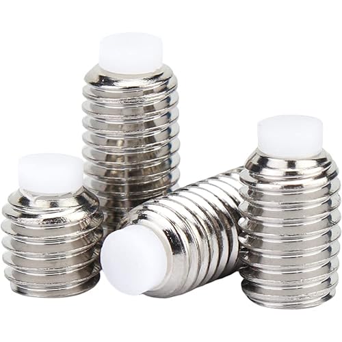 5pcs M8x25mm 304 Acero Inoxidable Nylon Cabeza Buffer Tornillo Plástico Cabeza Émbolo POM Máquina Arroz Top Alambre Plástico Wave Bead