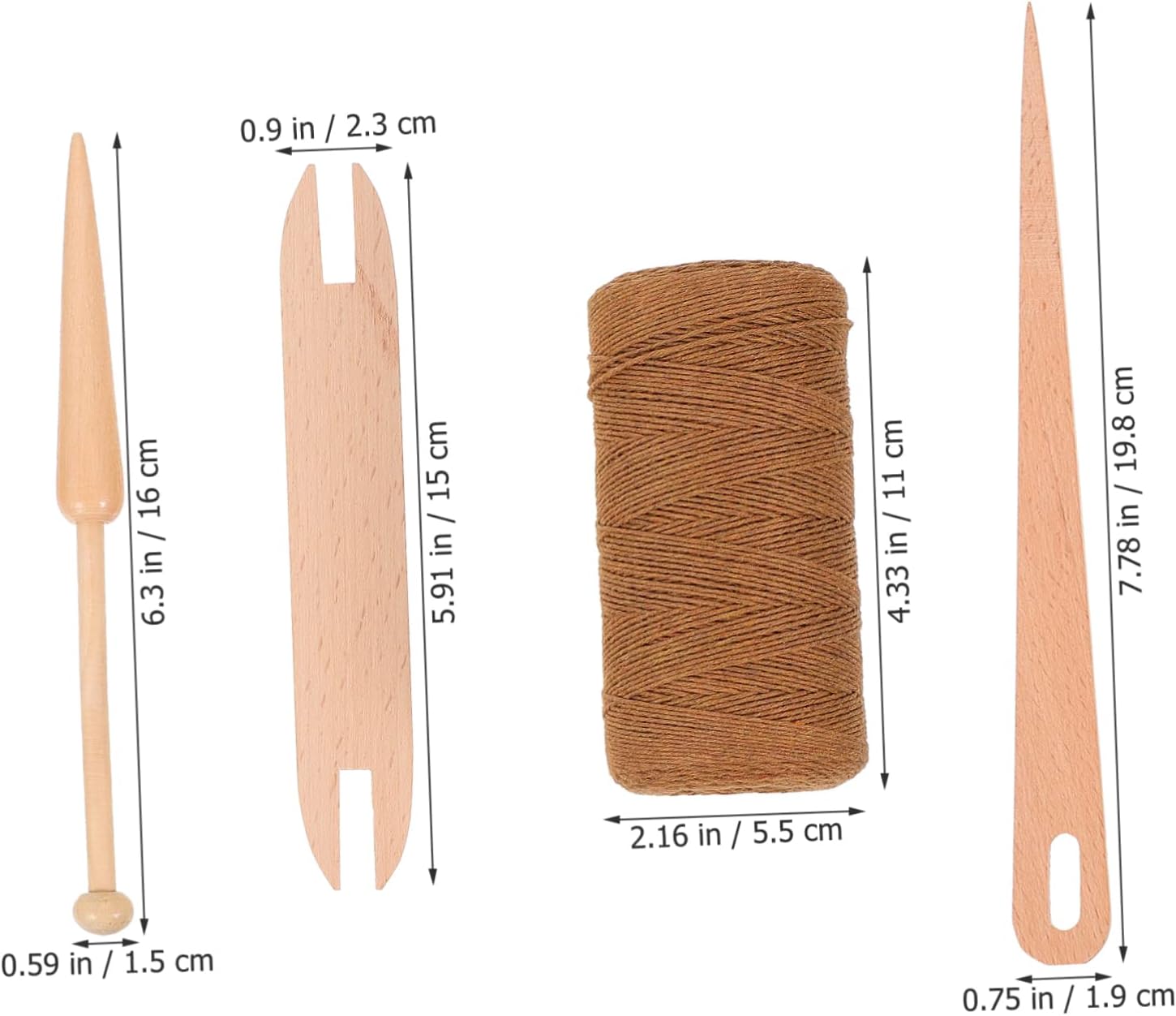 STOBOK 1set Wooden Knitting Needle and Handcraft Tools Cotton Yarn Weaving Kit for Boys and Girls and Adults Suitable for Sweaters Scarves and Tapestry Crafts