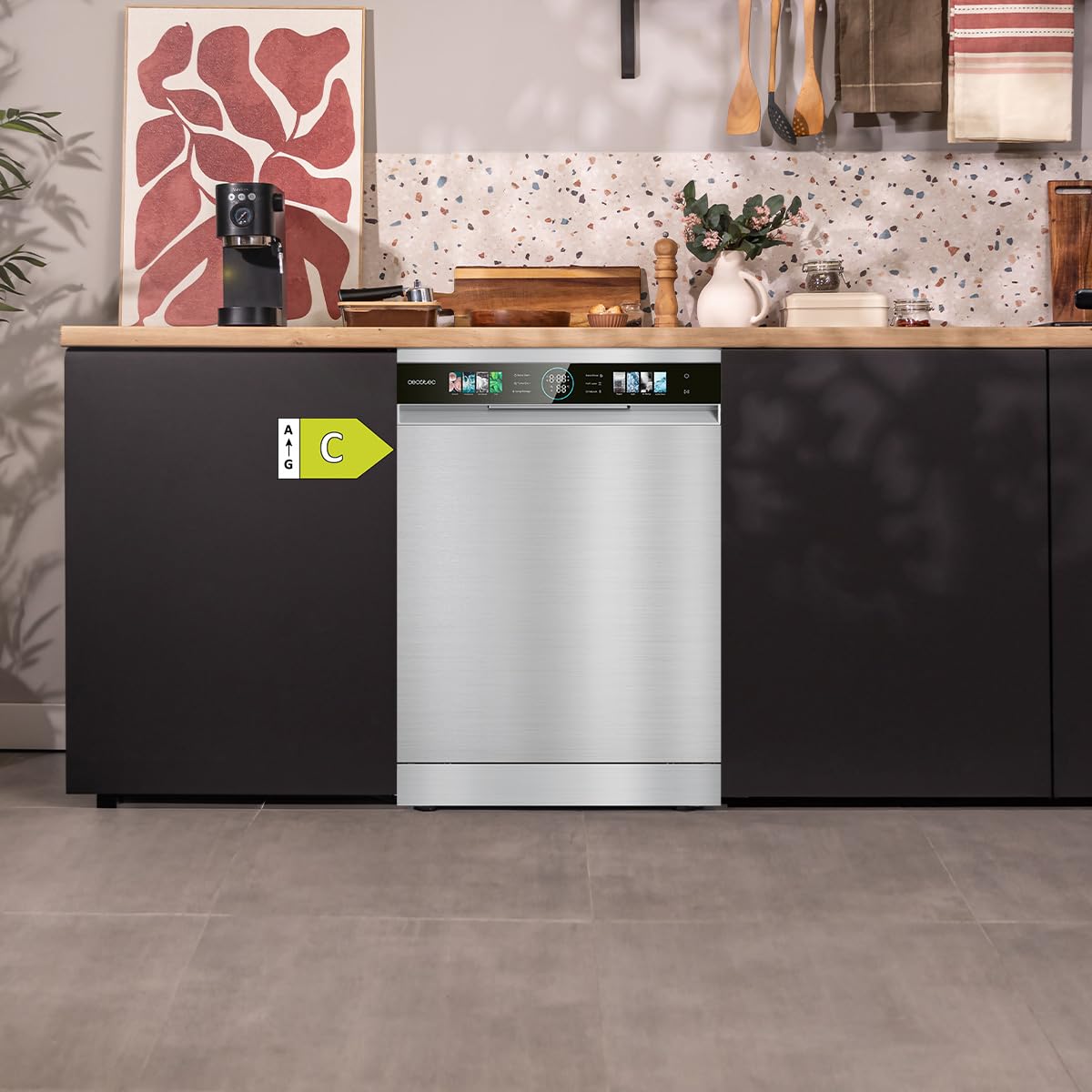 Cecotec Bolero Aguazero 6620 C Lave-vaisselle Compact 60 cm 1850W 15 Couverts 8 Programmes Moteur Inverter Écran FullColor XXL Smart Wash Turbo Dry+ AutoClean Demi-charge Départ Différé