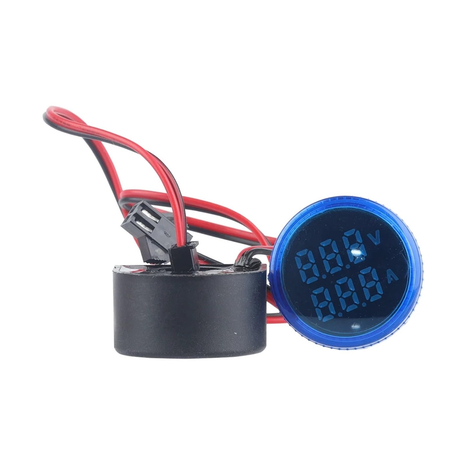VXAXPOHZA 1pc 22mm 0-100A Volt Voltage Tester Meter Round Digital Voltmeter Ammeter Dual LED Blue AC50-500V