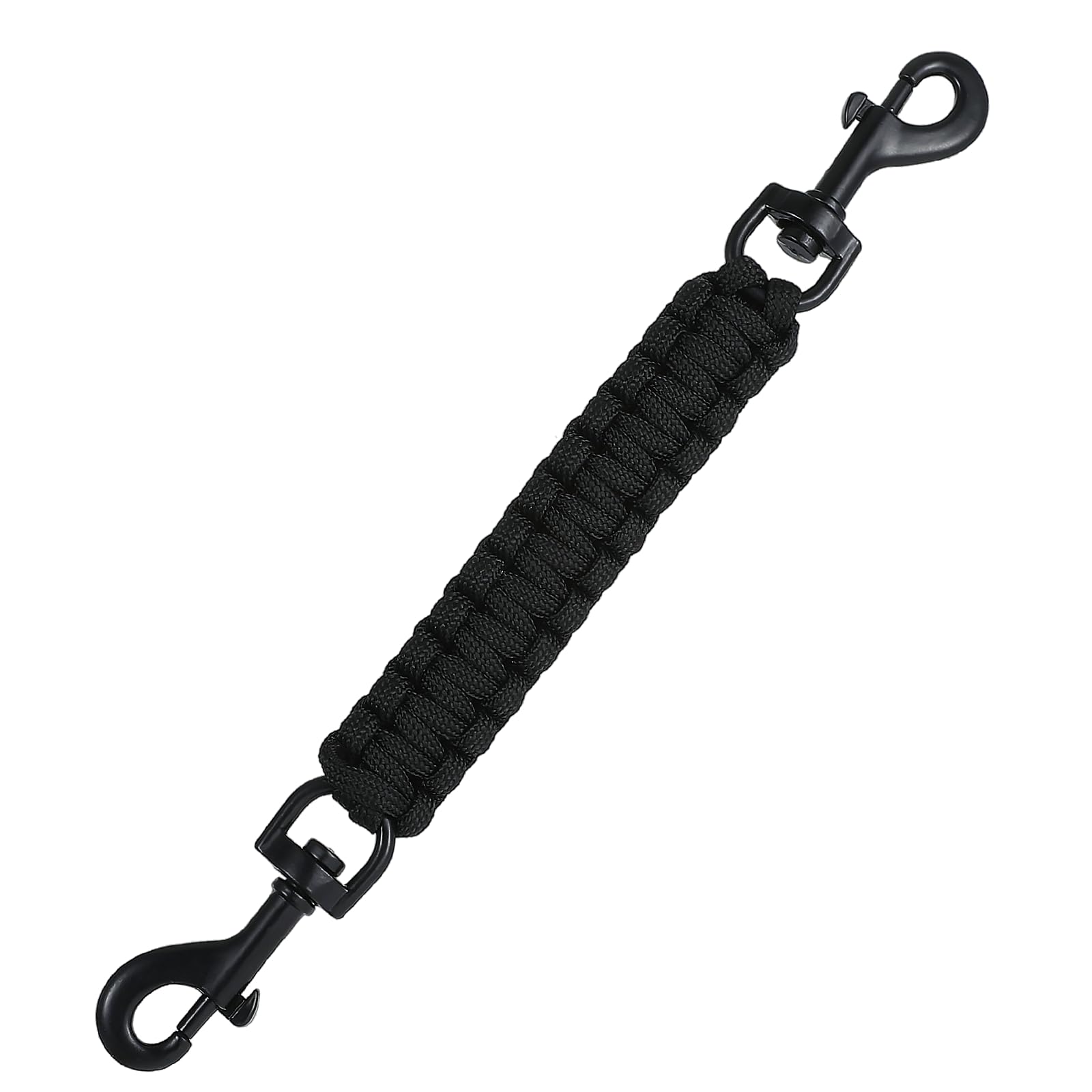 Ptwola Dog Collar Safety Clip Handmade Braided Lanyard Prong Collar Pinch Metal Double Ended Clasp Leash Connector Gentle Leader Backup Hook for Men Women Outdoor Dog Pet Harness