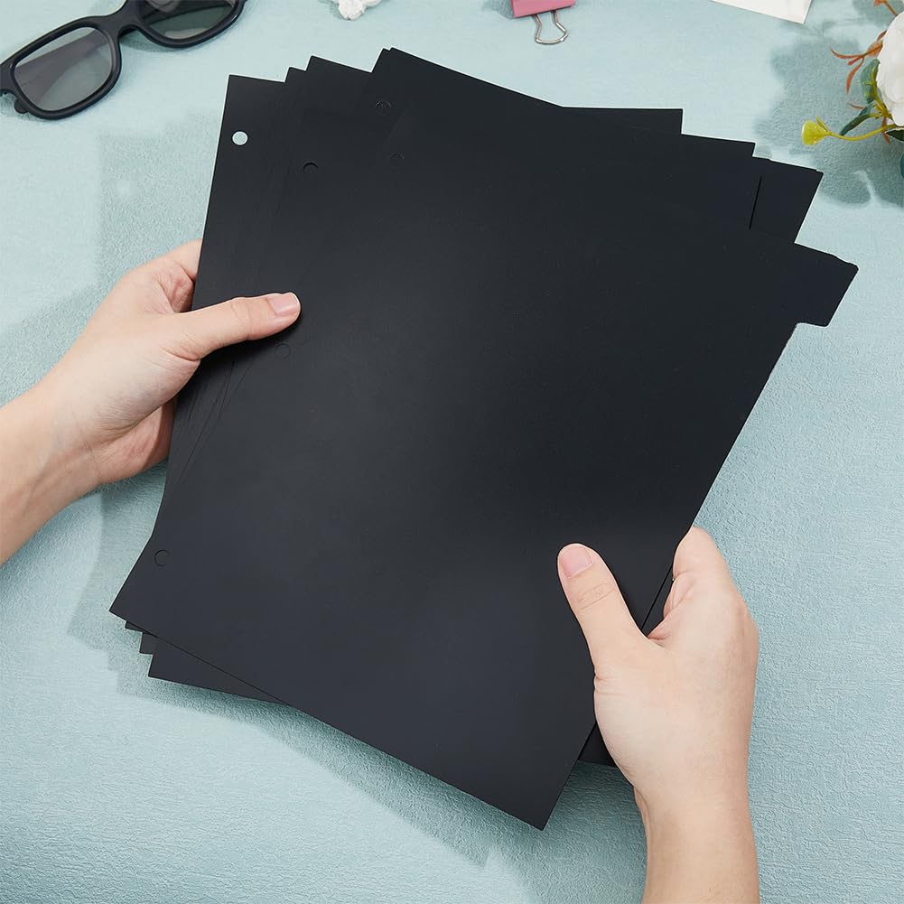 SUPERFINDINGS 16 Sheets 3 Ring A4 Black Folder Dividers 8 Index Dividers PP Folder Dividers Plastic Discbound Notebook Register for Planner Notebook Loose Leaf Folder - Image 3