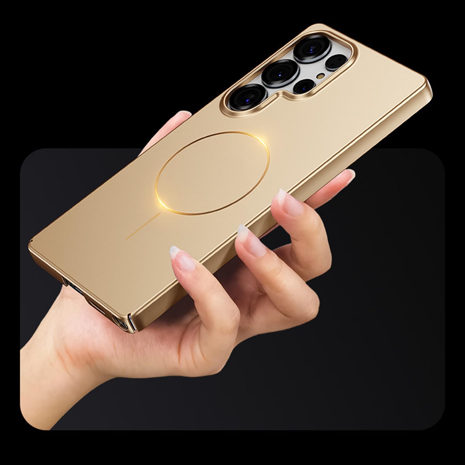 Stylowe etui do Samsung Galaxy S25 Ultra/S25 Plus/S25, kompleksowa ochrona aparatu, tylna magnetyczna osłona z przyssawką, bezprzewodowe ładowanie, smukłe etui, zielone, S25