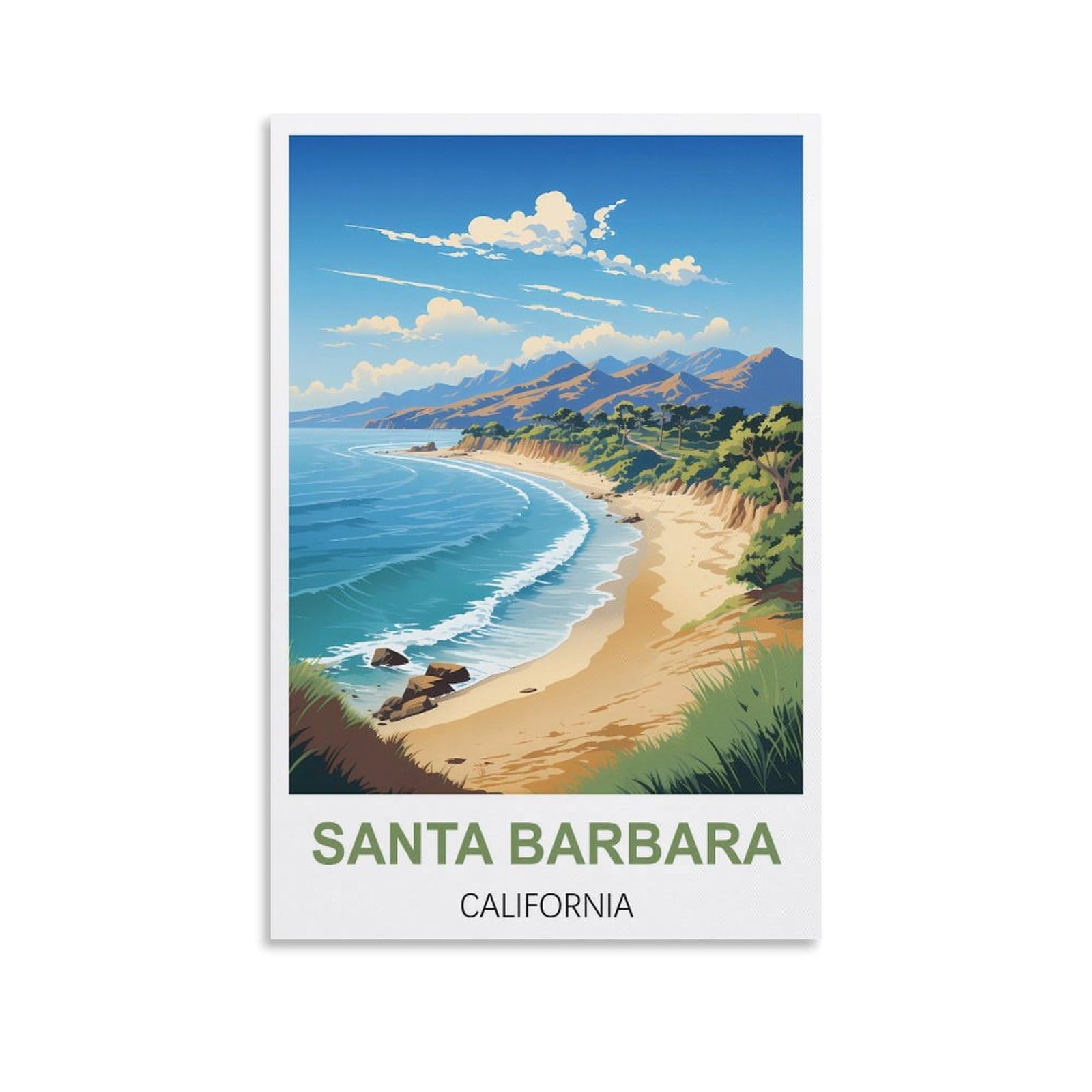 Vintage Metal Tin Sign Funny,Santa Barbaras Art Retro Plaque for Bars Pub Playroom Man Cave Wall Decor 30x40cm